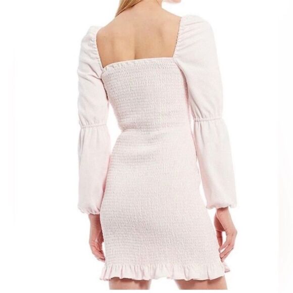 Gianni Bini pink white gingham off shoulder mini dress XS - Picture 4 of 8